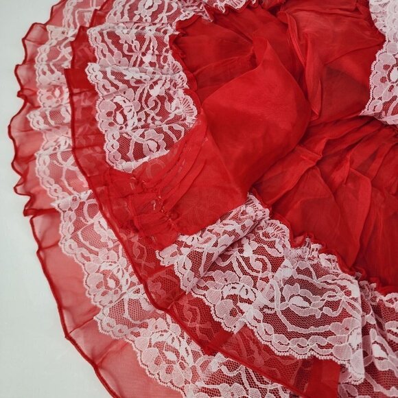 VTG Martha’s Miniatures Full Circle Red Ruffled Dress Size 6 Pageant Christmas - Picture 5 of 12